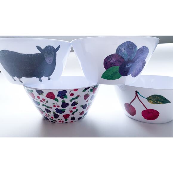 Eric Carle Brown Bear and Very Hungry Caterpillar Bowls Set of 4 - Picture 2 of 6